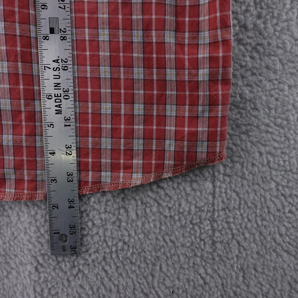 Vintage Wrangler Western Shirt Mens XXL Plaid Short Sleeve Pearl Snap Red Casual - Picture 4 of 6